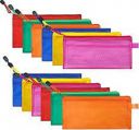 NSSP Multipurpose Waterproof Zipper Pouches Document Holder/Pen Pencil Case/Stationery Storage Bags/Cosmetic Pouch/Travel Organizer (Multicolour, Small Size) (Pack of 10)...