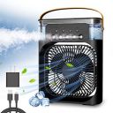 NTMY Personal Air Cooler, Portable Air Conditioner Fan, Mini Evaporative Cooler with 7 Colors LED Light, 1/2/3 H Timer, 3 Wind Speeds and 3 Spray Modes for Your Desk, Nightstand, or Coffee Table...