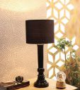 Ntu-200 Black Cotton Shade Table lamp with Wood Base by tu casa Holder type-b-22 (Bulb not Included)...