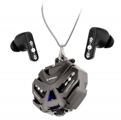 Nu Republic Cyberstud Punk with 70 Hour Playtime, (Game/Music) TWS Earbuds (Black)