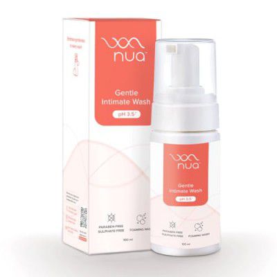 Nua Foaming Intimate Wash | Enriched with Aloe Vera and Lactic Acid | Toxin-free, Paraben-free and Sulphate-free | Anti-Bacterial and prevents infections | Prevents Dryness, Itchiness And Irritation |