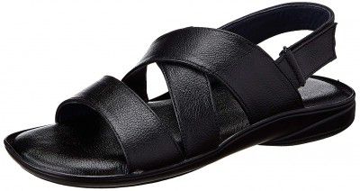 Nubeno Mens Black Leather Outdoor Sandals-6 UK (40 EU) (1520)