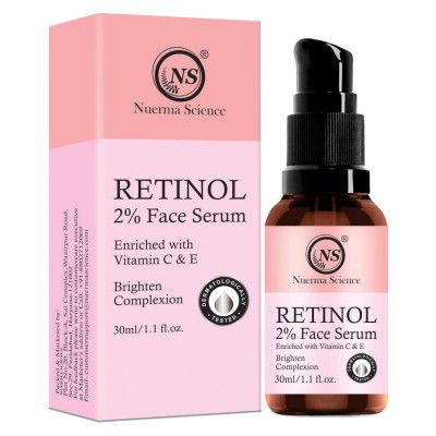 Nuerma Science Retinol 2% Face Serum Enriched with Vitamin C, E For Brighten Complexion, 30 ML