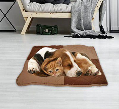 NUEVOS DOGGADIL Cotton Canvas Color Blocked Rectangle Pet Bed Mattress