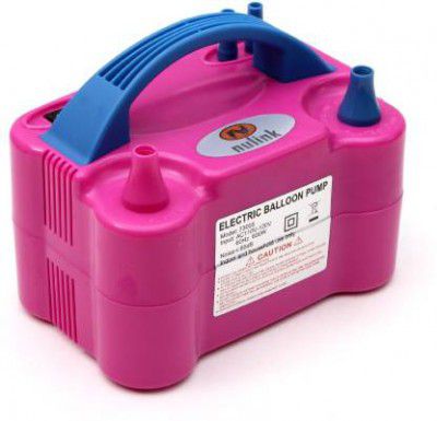 NuLink Electric Portable Dual Nozzle Balloon Blower Pump Inflation Balloon Pump (Pink, Blue)