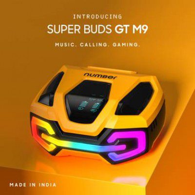 Number Super Buds GT M9 Gaming TWS Earbuds, 60Hr Playback, Dual Pairing Bluetooth Headset  (Glass Yellow)