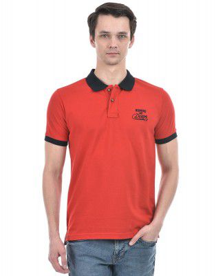 Numero Uno Men's Bold Crimson Contrast Polo T-Shirt