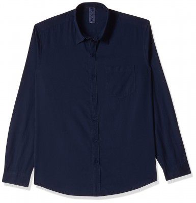 Numero Uno Men's Solid Slim Fit Shirt (KMSHFA111-NAVY-XL_Navy