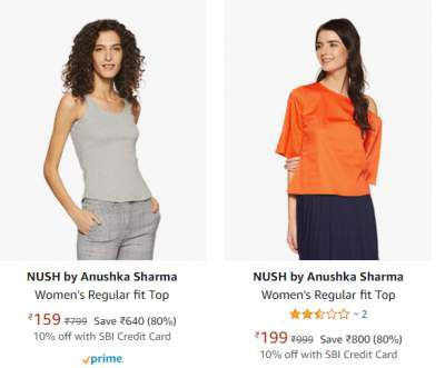 NUSH by Anushka Sharma Women's Top Upto 80% Off