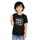 Nusyl Colourful Holi Print Boys Black Cotton t-shirt-NUBCTSH0261...