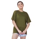 Nusyl Women Solid Oversized t-Shirt - NUWCOTSH0001...