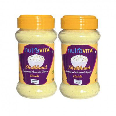 Nutra Vita Freeze Dried Rehydratable Elaichi Shrikhand (Indian Yogurt) Powder, (125x2) Grams