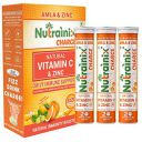 Nutrainix Charge Vitamin C Tablets with Zinc - Natural Amla Extract- 60 Effervescent Tablets - Immunity Booster - Antioxidants - Skin Whitening - Orange Flavour...