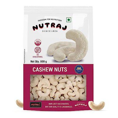 Nutraj 100% Pure Premium Whole Cashew Nuts W320, Raw | Nutritious, Delicious & Crunchy Kaju | Rich in Magnesium, Copper & Phosphorus (500g (Pack of 1))