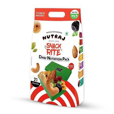 Nutraj Snackrites Nutty Trail Mix 525g Pack of 21 Pcs Dry Fruits Mix Combo for Office & School | High Protein Snack | Superfood | Loaded with Protein, Vitamins & Minerals