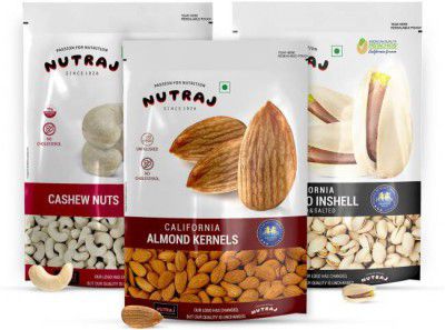 Nutraj Super Saver Pack Pistachios, Almonds, Cashews (3 x 250 g)