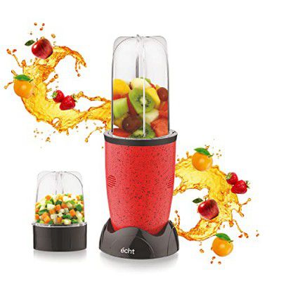 NUTRI BLENDER Grinder by Echt, NB4s 450 Watt,2 Multi-purpose Jars; The Long Jar (500ml) & the Short Jar (300ml) 2 years warranty, Red Splatter