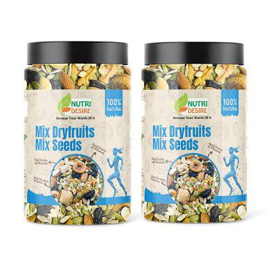 Nutri Desire Mixed Nuts,Seeds and Berries- 1 kg l Mix| Dry Fruit Nutmix with Seeds, for Eating| 20+ Varieties like Almonds, Cashews, Cranberries, Pumpkin Seed