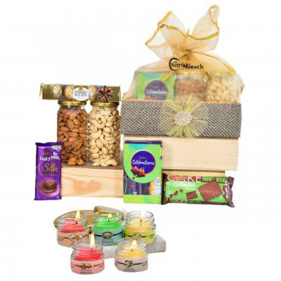 NUTRI MIRACLE Diwali Chocolate Dry Fruits Nuts Gift Basket 