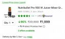 Nutribullet Pro 900 W Juicer Mixer Grinder  (NB9-1249K | 3 Jars | Black)...