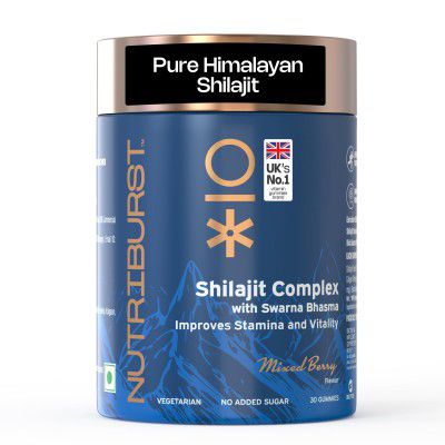 Nutriburst Shilajit Resin Gummies, Ayurvedic Herbal Blend | 30 Gummies, 1 month pack