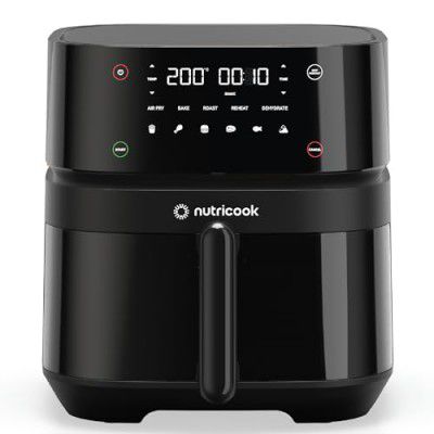 Nutricook Air Fryer, Touch Control Panel, Cook with Little or No Oil, 10 Preset Functions, 1500 Watts, 2 Years Warranty (5.7L Black)
