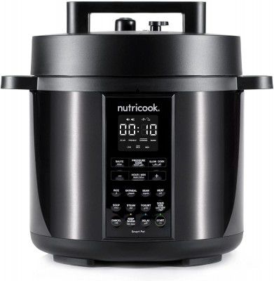 Nutricook Smart Pot 2 Stainless Steel 6 QT (5.7L), 1000W 9-in-1 Instant Programmable Electric Pressure Cooker