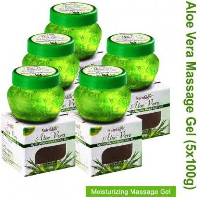 NutriGlow Aloe Vera Moisturizing Massage Gel 100gm Pack of 5  (100 g)