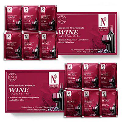 NutriGlow NATURALS Advanced Pro Formula Wine Facial Kit for Blemish Free Fairer Complexion
