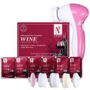 NutriGlow NATURALS Advanced Pro Formula Wine Facial Cleanup Kit for Glowing Skin| Blemish Free, Remove Blackheads, Fairer Complexion| 60gm with 5 in 1 Rotating Face Massager...
