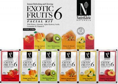 NutriGlow NATURALS Exotic Fruit Facial Kit with Honey, Vitamin E for Radiant Glow, 60g  (60 g)