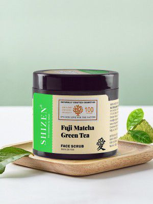NutriGlow Unisex SHIZEN Fuji Matcha Green Tea Face Scrub 100 gm