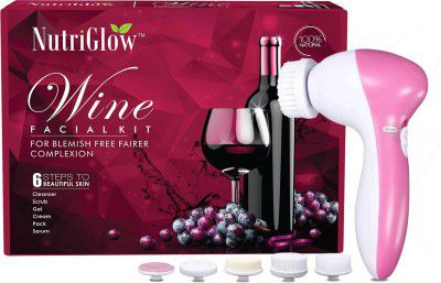 NutriGlow Wine Facial Kit (250+10)g with 5 in 1 Face Massager 260 g (2 x 130 g)