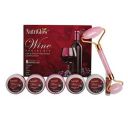 NutriGlow Wine Facial Kit 6-Pieces Skin Care Set For Anti-aging, Pore Tightening, 250gm+10ml with Jade Roller...