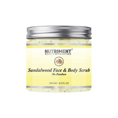 Nutriment Sandalwood Scrub for Deadskin Cells Removal, Removing Blackheads and Revitalizes Healthy Skin, Paraban Free 250gram Suitable for all skin types