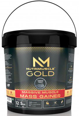 NUTRIMUSCLE MASSIVE GOLD MUSCLE MASS GAINER Powder- 12 LBS - Pack of 5.44 KGS - CHOCO TREAT