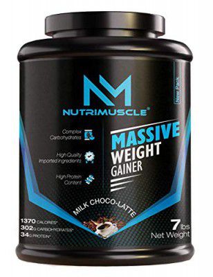 Nutrimuscle Massive Weight Gainer - 7LBS (3.175 KGS) - Choco Latte Flavour (COFFEE) - WEIGHT & MASS Gain