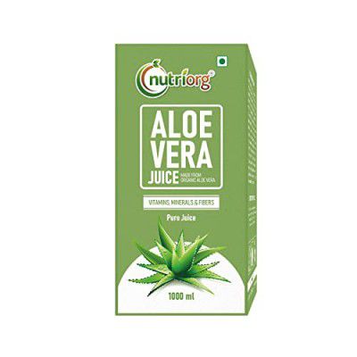 Nutriorg Aloe Vera Juice 1 Litre, Suitable For Healthy Hair & Skin, Detox Juice, Organic & Natural Juice Made
