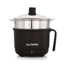 Nutripro Multipurpose Cook Multi Kettle 1.2 L with Steamer, Vegetable Stand and Egg Tray (Black, 600W) Stainless Steel...