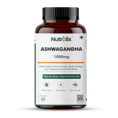 Nutrolis Ashwagandha 1000mg – Natural Stress Relief & Energy Boost Supplement for Focus, Relaxation, Mental Clarity, Stamina, and Overall Wellness – 60 Vegan Capsules