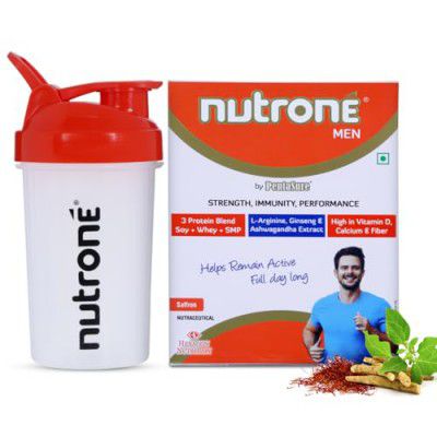 Nutrone Saffron Flavour Men 3 Protein Blend (Soy+Whey+SMP) Powder by Pentasure, 300g Carton with Free Shaker
