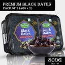 NutroVally Premium Black Dates for Strong Bones | 100% Fresh & Natural | Anti-Oxidants Rich Dry Dates  (2 x 400 g)...