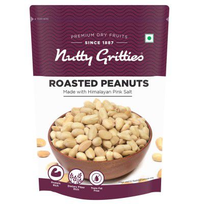 Nutty Gritties Roasted Salted Peanuts 200g (Pack of 1) with Himalayan Pink Salt, Rich Protein, Healthy Snack for kids and adults
