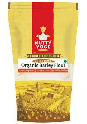 Nutty Yogi Organic Barley Flour l Barley Atta l 1 x4 = 4 Kg Pack | 100% Natural & Vegan l Jau ka Atta l Fibre Rich l Make Healthy Snacks l Mix with Wheat Flour & Make Chapati