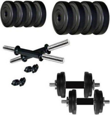 NV Sports RSN 10 kg home gym ( 2.5 kg 4 pvc plate + 2 dumble rod ) best home gym set. Adjustable Dumbbell  (10 kg)