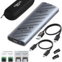 NVME M2 Enclosure, PiBOX India NVMe SSD Enclosure - USB 3.2 10Gbps, Tool-Free M.2 NVMe Case, PCI-E NVMe Reader, USB-C, Supports M & B&M Keys, 2230/2242/2260/2280 SSDs Powerful - JM583 Chipset...