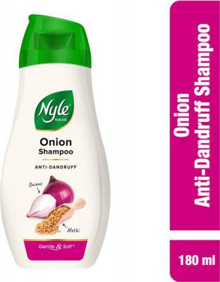 Nyle Naturals Onion Anti-Dandruff Shampoo, With Onion and Fenugreek, Gental & Soft  (180 ml)