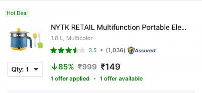 NYTK RETAIL Multifunction Portable Electric Pot/Mini Cooker for Travel/Hostel Electric Rice Cooker  (1.8 L, Multicolor)