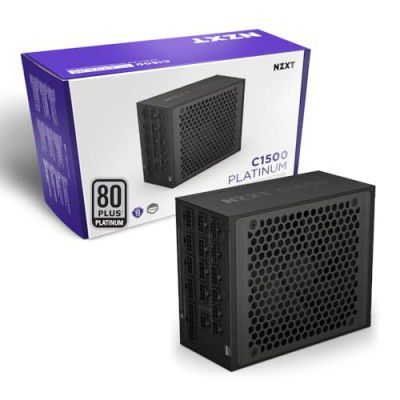 NZXT C1500 Platinum 1500 Watt 80 PLUS Platinum Fully Modular ATX 3.1 Power Supply/PSU for PC - PA-5P1BB-UK