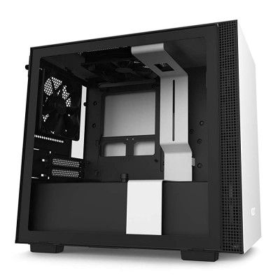 NZXT H210  Mini-ITX Computer Cabinet/Gaming Case | White/Black | Front USB Type-C Port with 2x120mm Fans